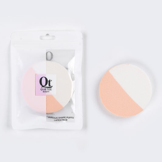 Round Shape Makeup Puffs in Skin & White Color