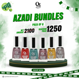 Quetee WOW Glitter Nail Lacquer Azadi Bundle pack of six sparkling nail polish shades.