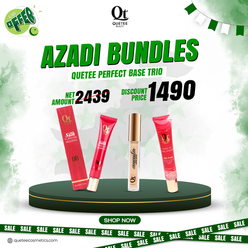 Quetee Perfect Base Trio | Azadi Makeup Bundle | Premium Face Base Kit Pakistan