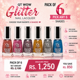Quetee Beauty Pick Any 6 Glitter Nail Paint Bundle