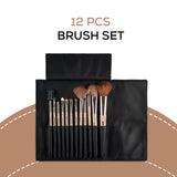 Quetee Beauty 12 Pcs Professional Makeup Brush Set with Pouch QT-687